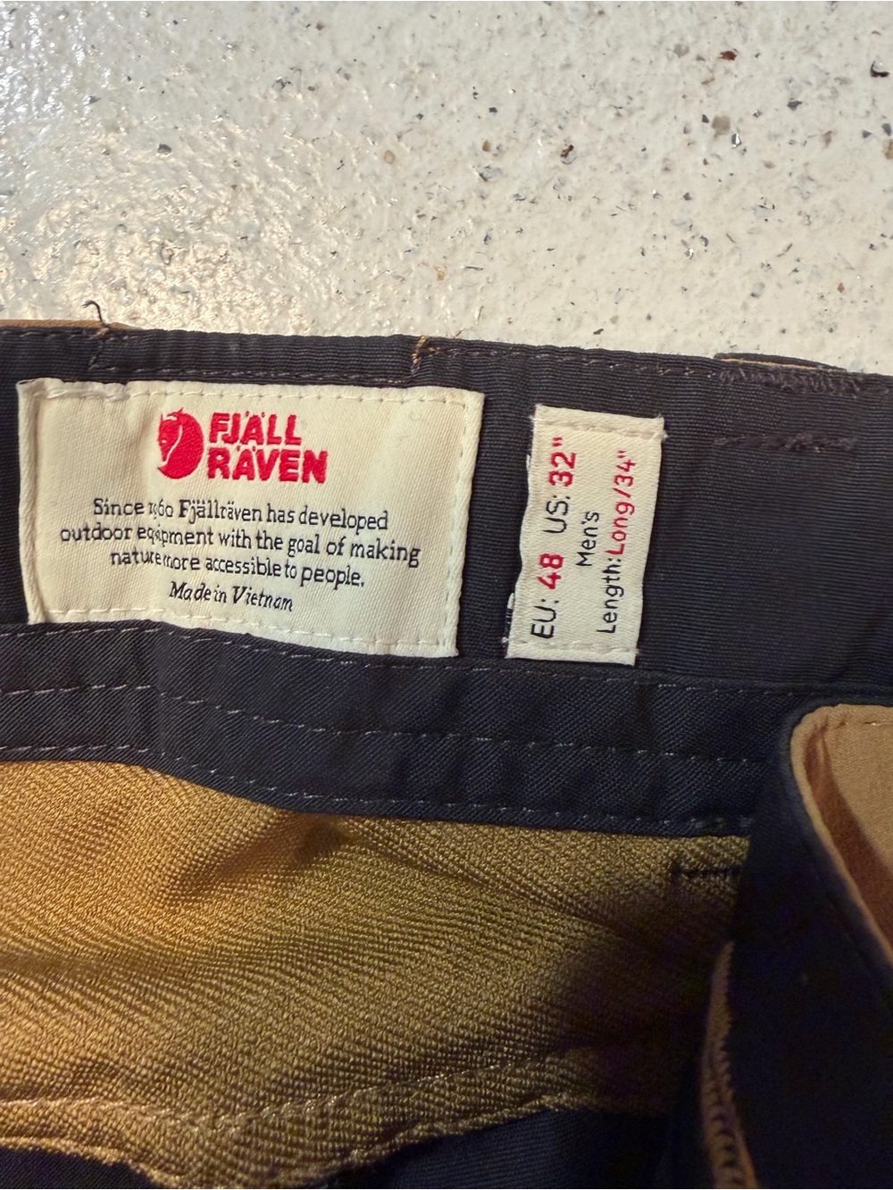 Fjallraven Men's Navy and Tan Chinos
